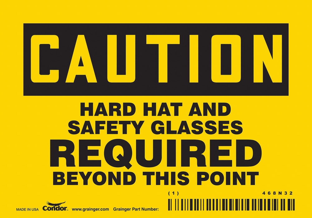 Safety Sign 3.5in x 5in Vinyl