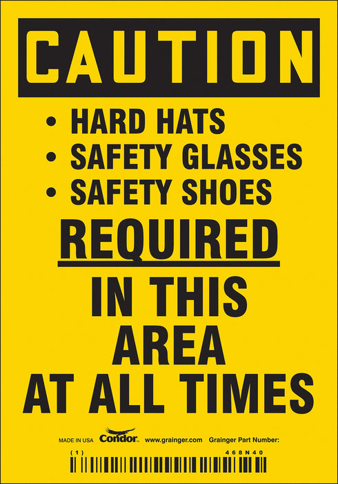 Safety Sign 3.5in x 3in Vinyl
