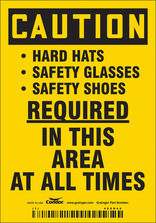 Safety Sign 3.5in x 3in Vinyl
