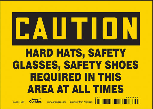 Safety Sign 5 inx7 in Vinyl