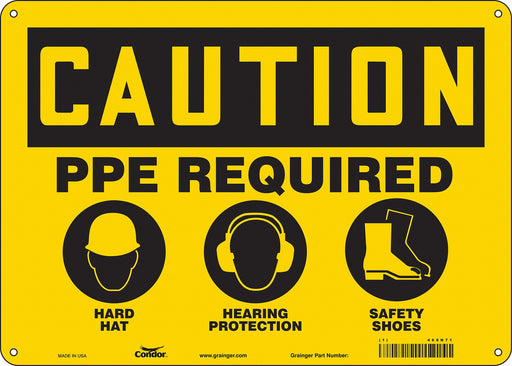 Safety Sign 10 inx14 in Aluminum