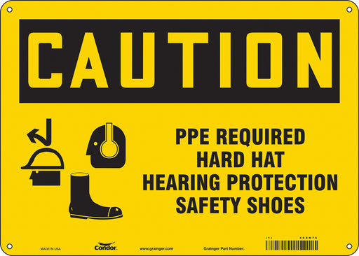 Safety Sign 10 in x 14 in Aluminum