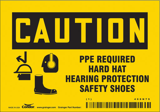 Safety Sign 3.5in x 5in Vinyl