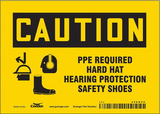 Safety Sign 5 in x 7 in Vinyl