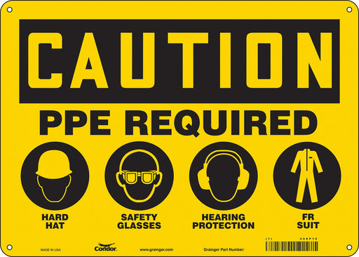 Safety Sign 10 inx14 in Polyethylene