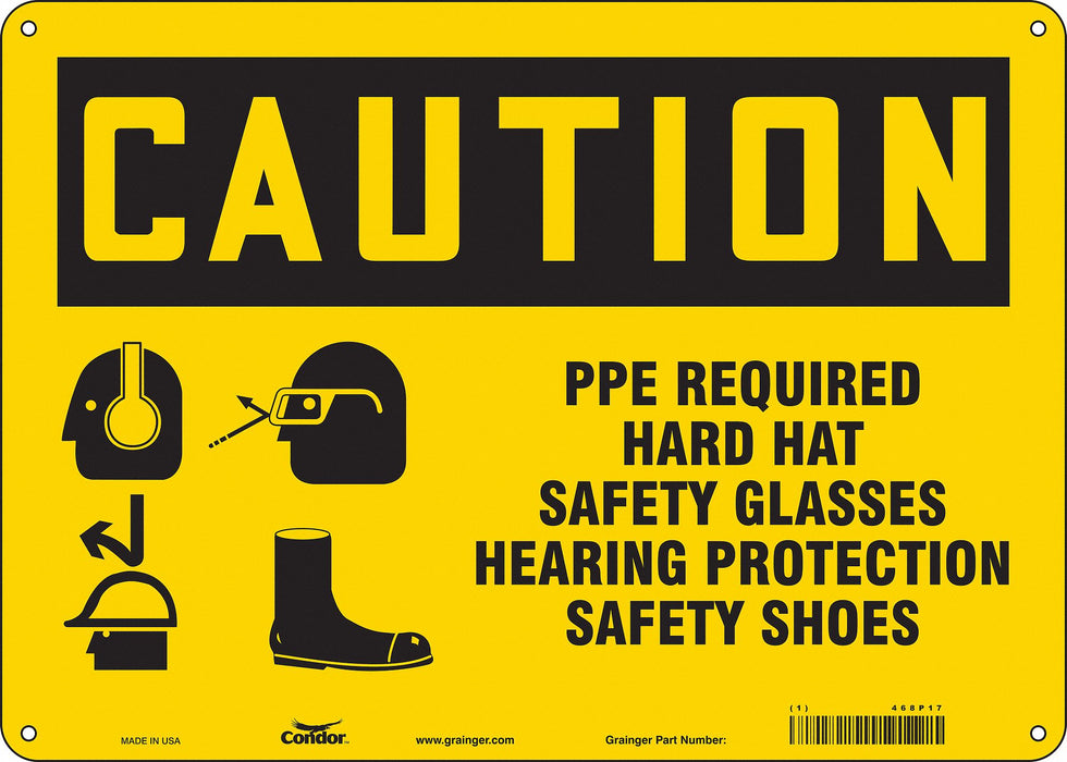 Safety Sign 10 inx14 in Aluminum