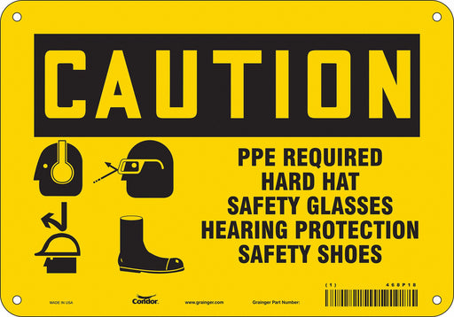 Safety Sign 7 inx10 in Polyethylene