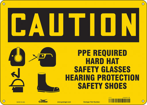Safety Sign 10 inx14 in Polyethylene