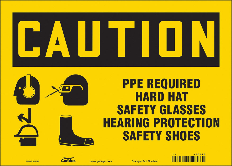 Safety Sign 10 inx14 in Vinyl