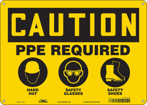 Safety Sign 10 inx14 in Polyethylene