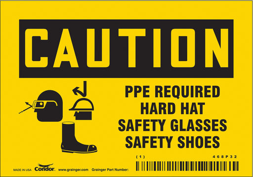 Safety Sign 3 1/2 inx5 in Vinyl