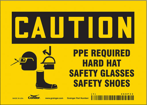Safety Sign 5 in x 7 in Vinyl