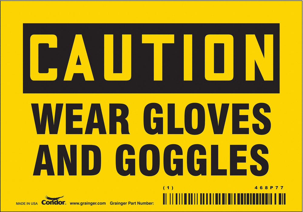 Safety Sign 3.5in x 5in Vinyl