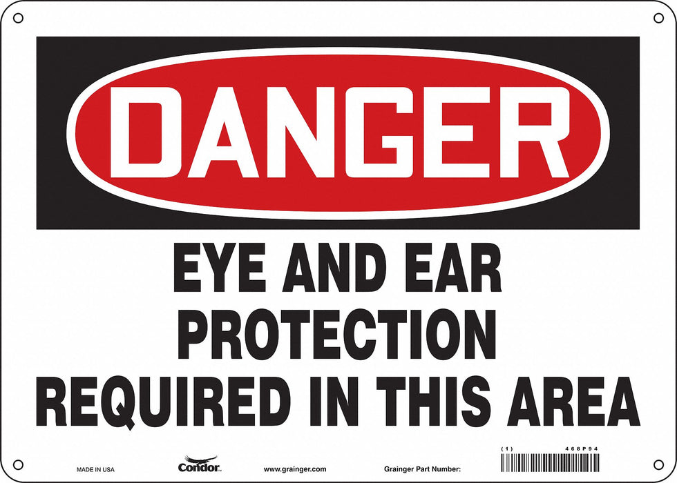 Safety Sign 10 in x 14 in Aluminum