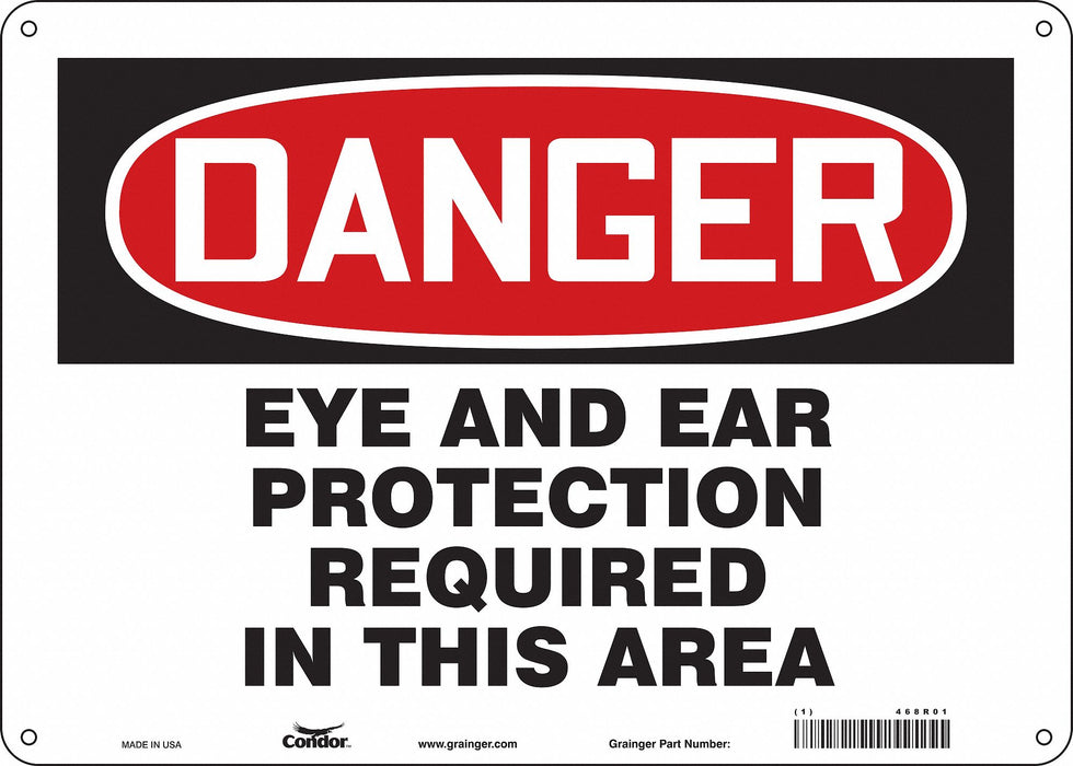 Safety Sign 10 in x 14 in Aluminum
