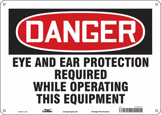 Safety Sign 10 in x 14 in Polyethylene