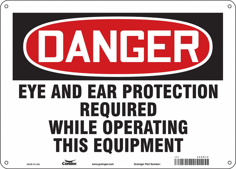Safety Sign 10 in x 14 in Polyethylene