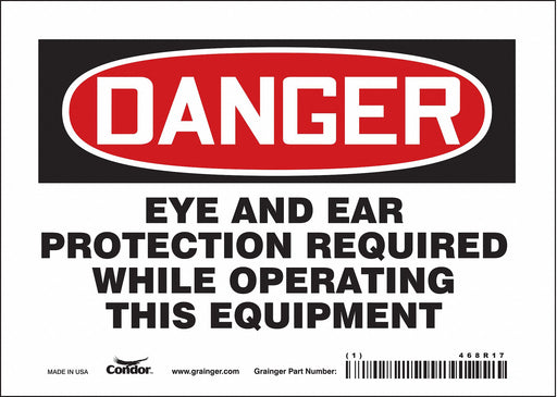 Safety Sign 5 in x 7 in Vinyl