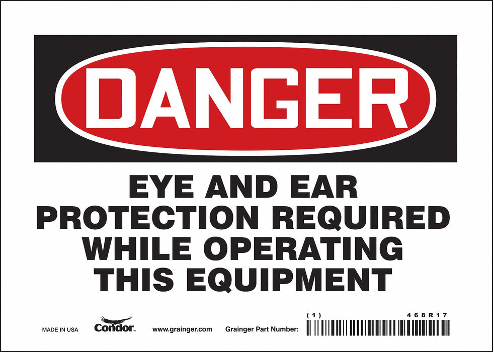Safety Sign 5 in x 7 in Vinyl