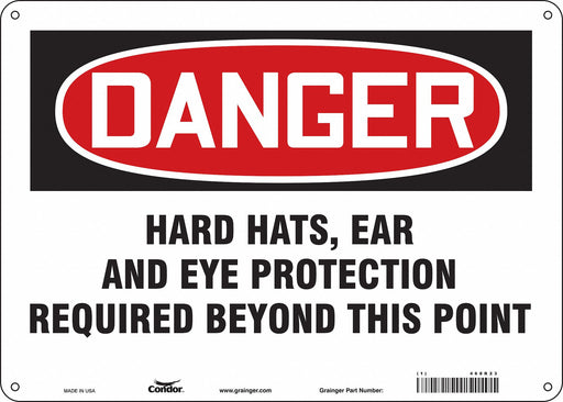 Safety Sign 10 in x 14 in Polyethylene