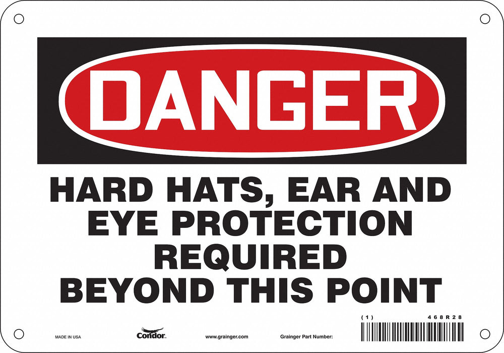 Safety Sign 7 in x 10 in Polyethylene