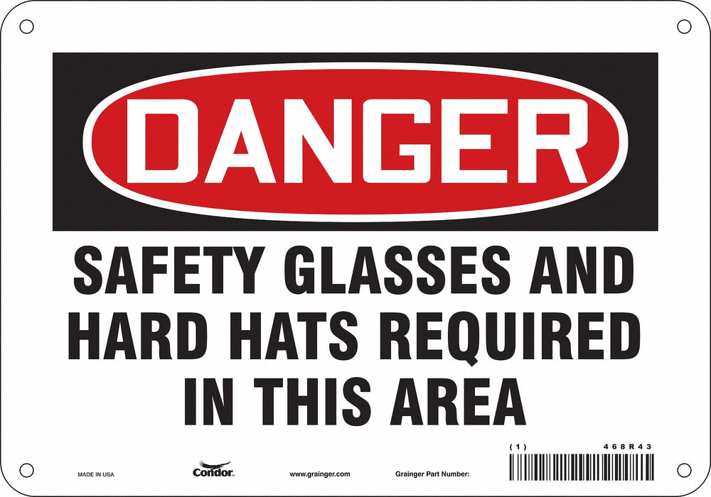 Safety Sign 7 inx10 in Polyethylene