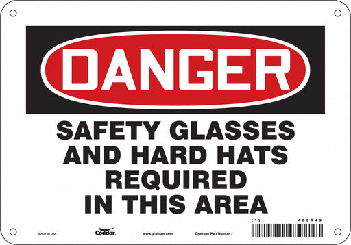 Safety Sign 7 in x 10 in Polyethylene