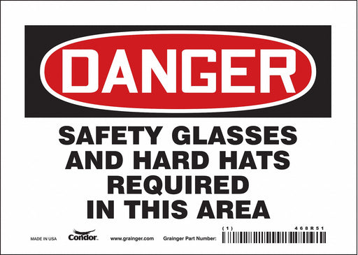 Safety Sign 5 in x 7 in Vinyl