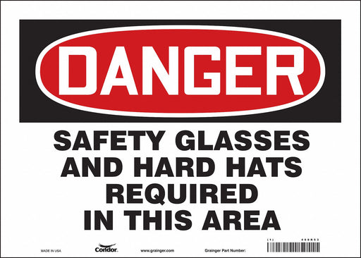 Safety Sign 10 in x 14 in Vinyl
