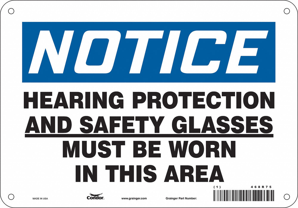 Safety Sign 7 inx10 in Polyethylene