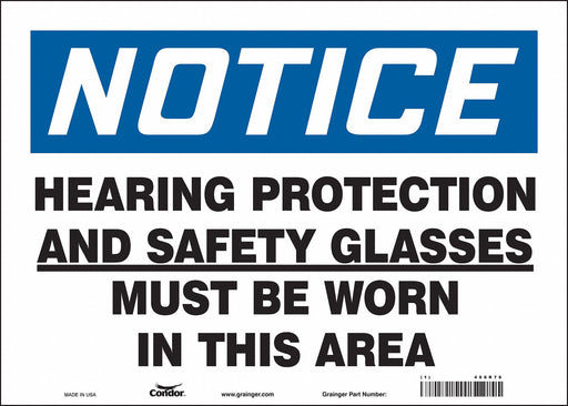 Safety Sign 10 in x 14 in Vinyl