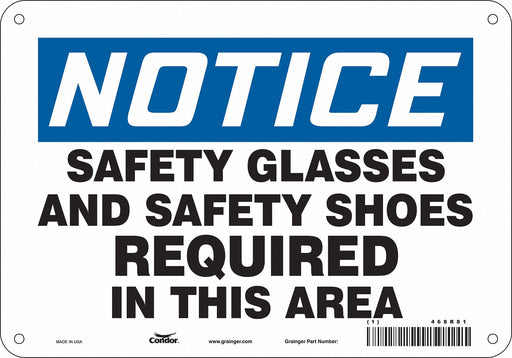 Safety Sign 7 inx10 in Polyethylene