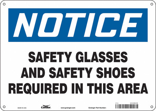 Safety Sign 10 in x 14 in Aluminum