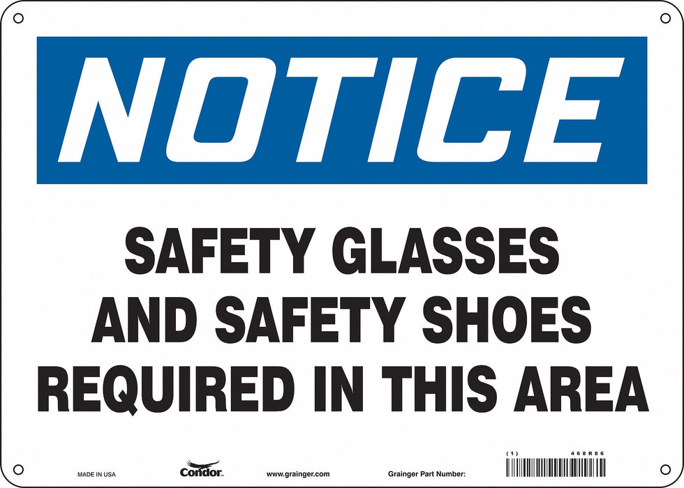 Safety Sign 10 in x 14 in Aluminum