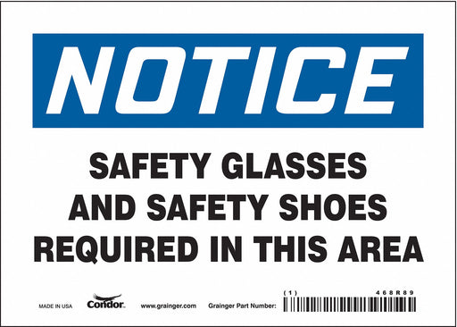 Safety Sign 5 inx7 in Vinyl