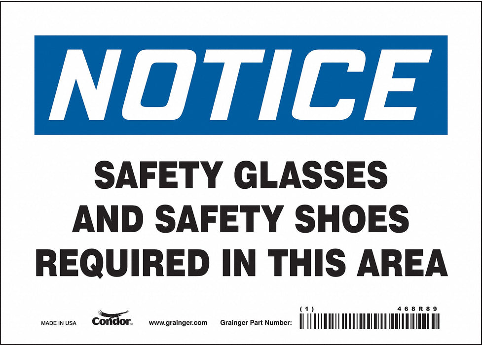 Safety Sign 5 inx7 in Vinyl