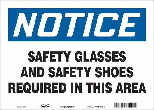 Safety Sign 10 inx14 in Vinyl