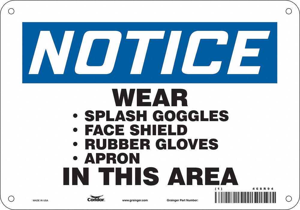 Safety Sign 7 inx10 in Polyethylene