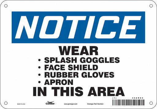 Safety Sign 7 inx10 in Polyethylene