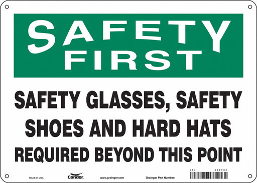 Safety Sign 10 inx14 in Polyethylene