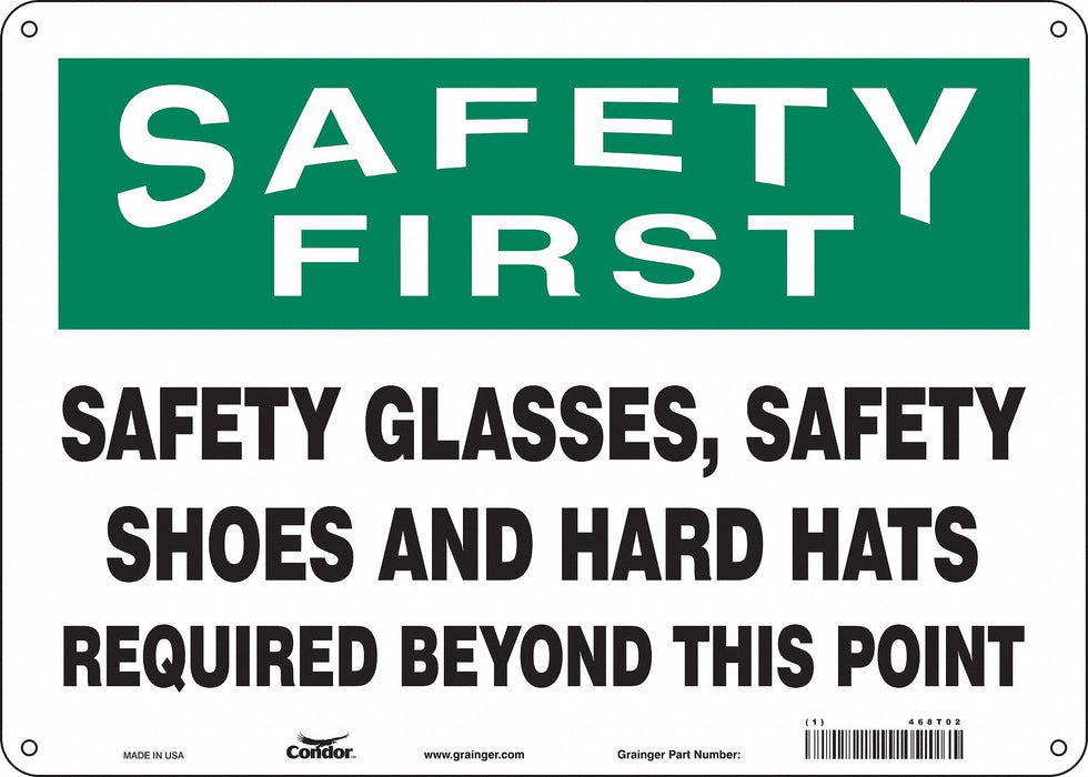 Safety Sign 10 inx14 in Polyethylene
