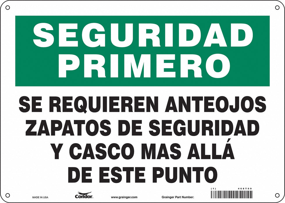 Safety Sign 10 inx14 in Polyethylene