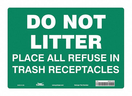 Safety Sign 10 in x 14 in Polyethylene