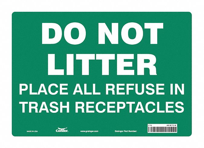Safety Sign 10 in x 14 in Polyethylene