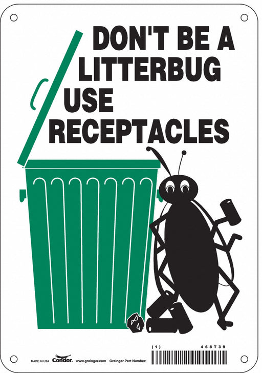 Safety Sign 10 in x 7 in Polyethylene