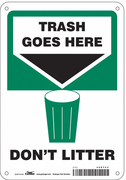 Safety Sign 10 in x 7 in Aluminum