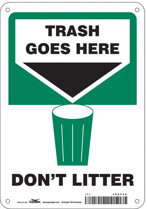 Safety Sign 10 in x 7 in Polyethylene