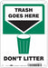 Safety Sign 10 in x 7 in Polyethylene