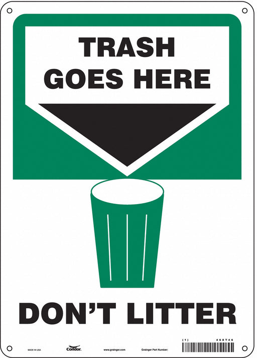 Safety Sign 14 in x 10 in Polyethylene