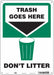 Safety Sign 14 in x 10 in Polyethylene
